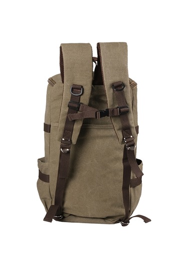 Bagacar Kanvas Kumaş Silindir Okul Günlük Ve Seyahat Sırt Çantası Yeşil