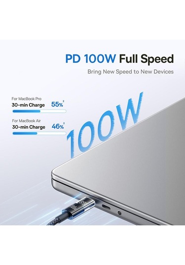 Baseus Display 100w Type-c'den Type-c'ye Hızlı Şarj Kablosu, Uzunluk:2 M