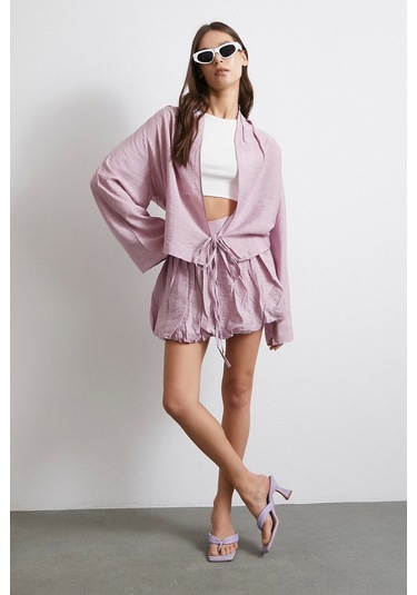 Astarlı Balon Etek Lila Lila