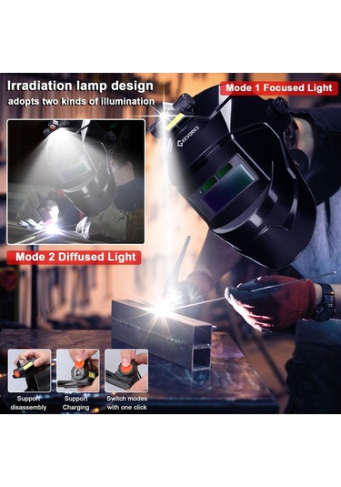 Jms Geevorks Büyük Görünümlü Gerçek Renkli Otomatik Kararan Kaynak Yüz Maskesi