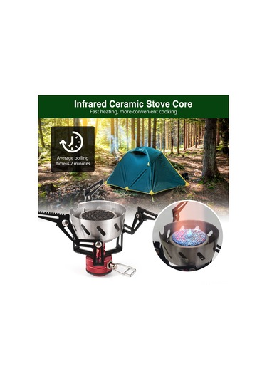 Geeksen Yüksek Rakım T-1 Entegre Butan Ocağı - 3200 W Hızlı Isıtma, Rüzgar Dayanıklı, Hafif Dış Mekan Pişirme Aleti Siyah