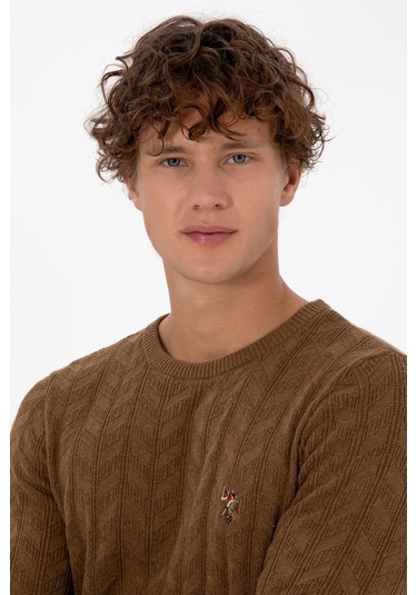 U.s. Polo Assn. Erkek Haki Melanj Kazak /triko 50307836-vr125 Haki Melanj