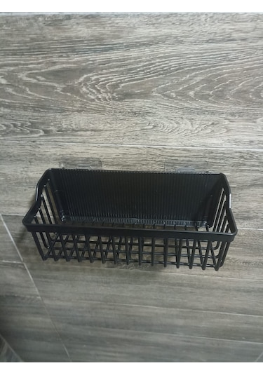 Yapışkanlı Banyo Mutfak Düzenleyici Raf Organizer. Çift Siyah