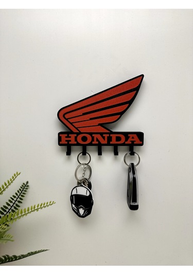 3d Baskı Dekoratif Honda Model Motorcu Anahtar Askılığı Siyah