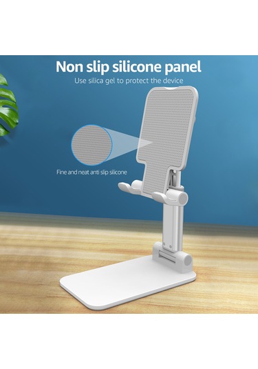 Singree Evrensel Katlanabilir Telefon Ve Tablet Standı - Ayarlanabilir Yükseklik, 12.5kg Taşıma Kapasiteli Beyaz