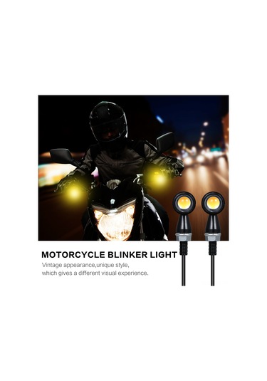 Honmex Klasik Kafe Racer Motosikletleri İçin Led Metal Mini Flaşör, Mermi Tipi, Aluminyum Alaşımlı, Siyah
