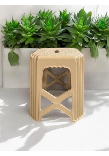 Karatay Orta Boy Plastik Mutfak, Banyo, Balkon Ve Bahçe Taburesi Krem