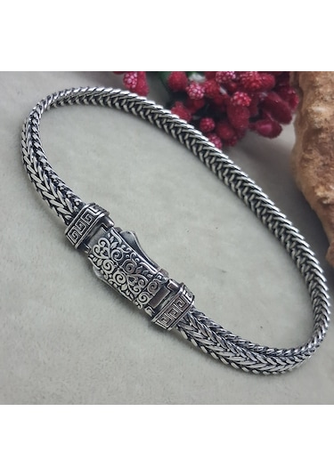 925 Ayar Gümüş Yeni Model Erkek Bileklik 5.5  Mm