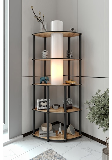 Conrad Lambader Köşe Kitaplık Çift Yön Kullanım Safir Meşe Meşe