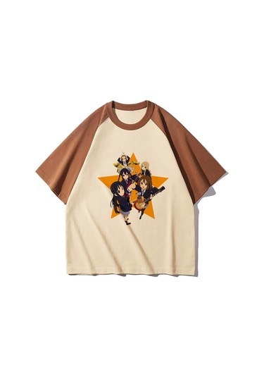 Snapbuy K-on Anime T-shirt Kadın - Desenli Bayan Üst Giyimerkek Gri