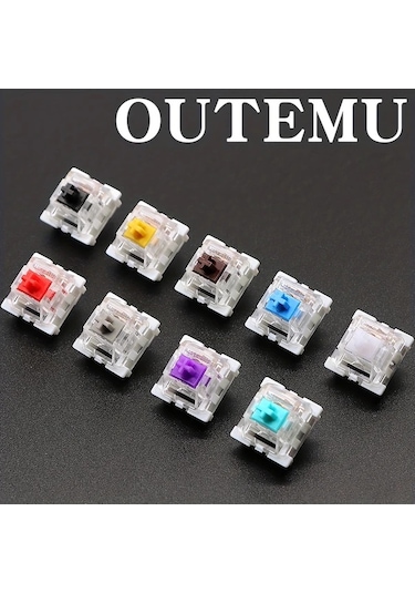 Honeybeeshop Outemu Yüksek Hassasiyetli Toz Geçirmez Mor 90 Adet Mekanik Klavye Switch Tactile