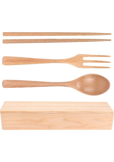 4 Adet/takım Taşınabilir Ahşap Çatal Bıçak Takımı Ev, Otel, Restoran Diğer