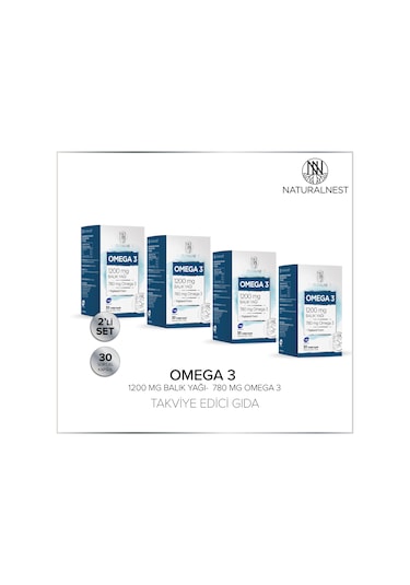 Naturalnest Omega 3 Balık Yağı 1200 Mg 60 Kapsül 4 Kutu