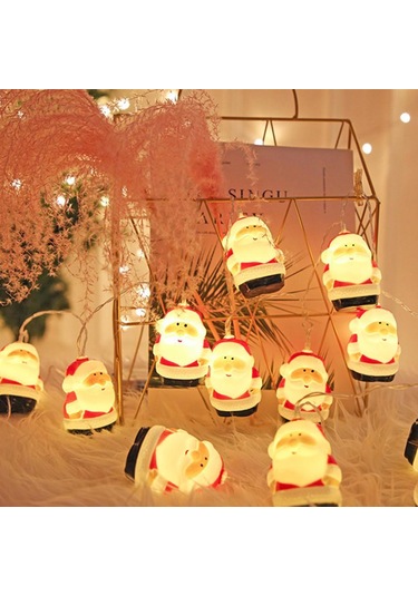 Kıyafetli Noel Baba Pilli Led Işıkl, Yılbaşı Cadılar Bayramı Parti Işıkları, Yılbağı Ağacı Süs Sarı