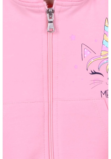 Breeze Kız Çocuk Hırka Kolları Desenli Baskılı 1-4 Yaş, Somon