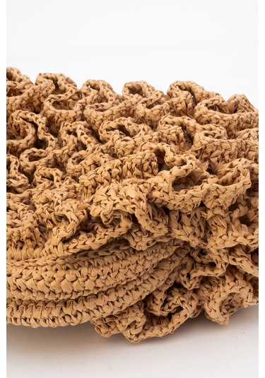 Dericlub Kadın Hasır Handmade Bulut Örgü Çapraz Askılı Çanta Zy 25006 Taba