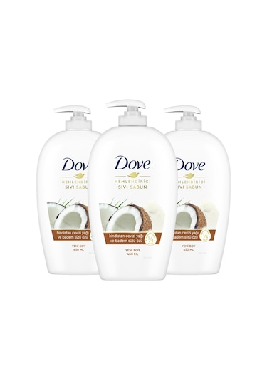 Dove Hindistan Cevizi Yağı ve Badem Sütü Özü Sıvı Sabun 3 x 450 ML