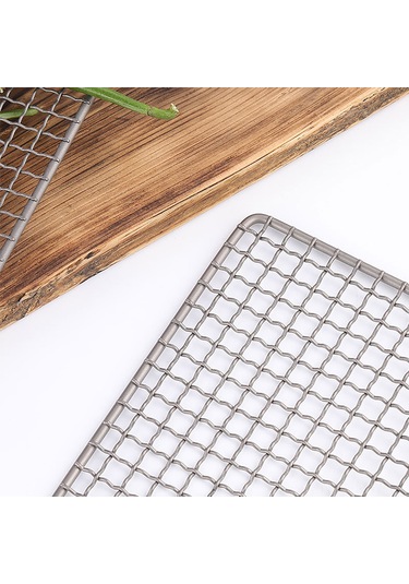 Moveevo Titanyum Izgara Ağı - Ultra Hafif, Isıya Dayanıklı, Yemekte Tat/etkisi Yok,均匀ısıtma, Ağır Yemekleri Tutabilir Gümüş