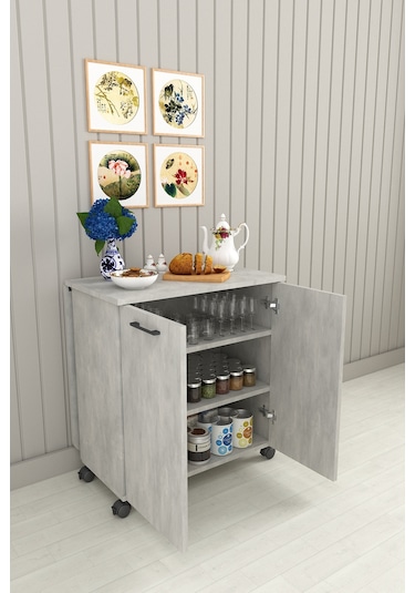 Asra Trend %100 Mdflam 105cm Mutfak Adası Yemek Masası Kahve Köşesi Ma-01 Retro Taş Retro Taş