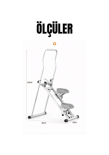 Robo Katlanabilir Dikey Tırmanma Egzersiz Aleti Yeni Versiyon Beyaz
