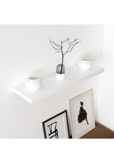 Minarmobilya Minar Gizli Tutuculu Duvar Rafı 80 Cm - P.Beyaz