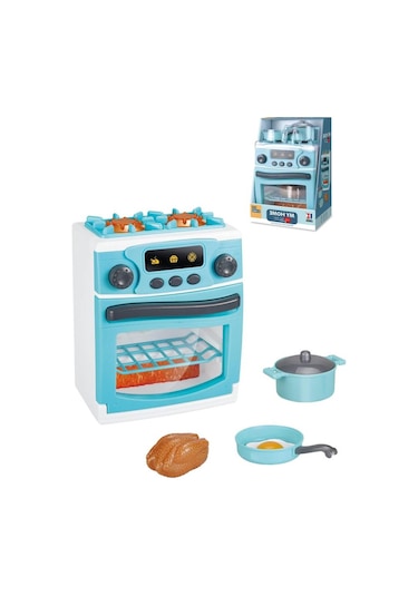Pilli Işıklı Sesli Evcilik Mutfak Çocuk Eğitici Oyuncak Fırın Seti Full Fonksiyon