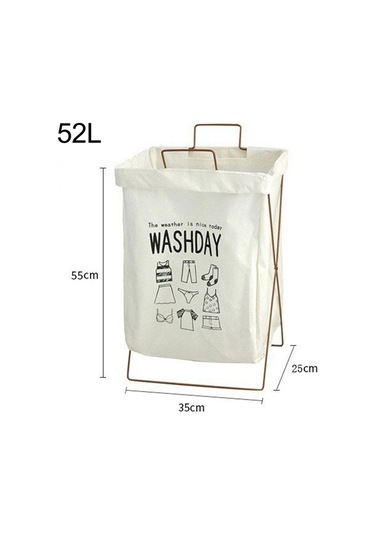 Novahub 52 L Katlanabilir Demir Raf Çamaşır Sepeti Pamuk Keten Kirli Giysiler L Bonne Diğer