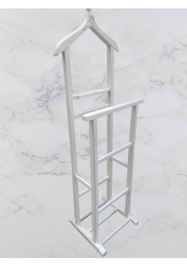 Dilsiz Uşak Çift Tepeli Havlulu Model Parlak Beyaz Lake Askılık A Beyaz