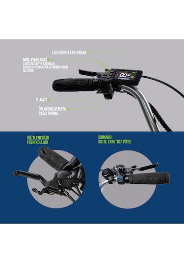 Stradacycles E-VO Mekanikdisk 24 Jant Üç Tekerlekli Elektrikli Bisiklet Mavi