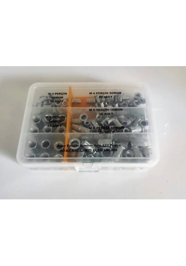 Ayaz Perçin Somun Seti 122 Parça Flanşlı Perçin Somun