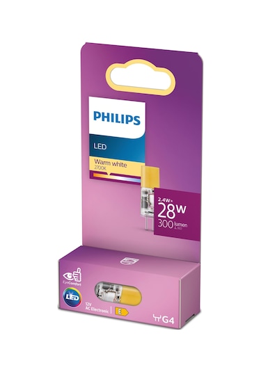 Philips LED Kapsül 2.4W 300 Lumen 2700K Sarı Işık G4 Duy (28W Eşleniği)