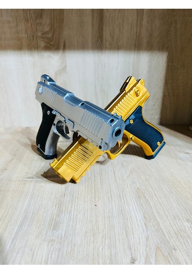 Boncuklu Altın Ve Gümüş Renk Boncuk Atan Silah 2 Adet + 2 Adet 9 Cm Hedef + 21 Paket Boncuk Karışık