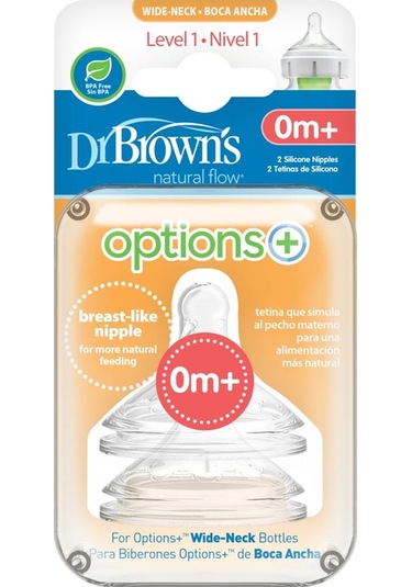Dr.Brown'S Geniş Ağız 2.Seviye 0+ Silikon Biberon Emziği 2'Li
