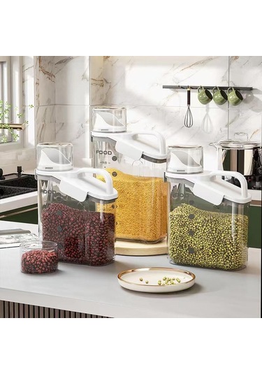 Hava Geçirmez Gıda Saklama Kapları Tahıl Dağıtıcı Tahıl Kabı Saklama Kutusu Pirinç Dağıtıcı Tahıl Dağıtıcı Mutfak Düzenleyici Açık Yeşil