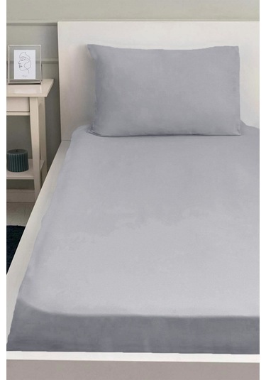 Lastikli Pamuklu Ranforce Kumaş Çarşaf Ve Yastık Kılıfı Antrasit