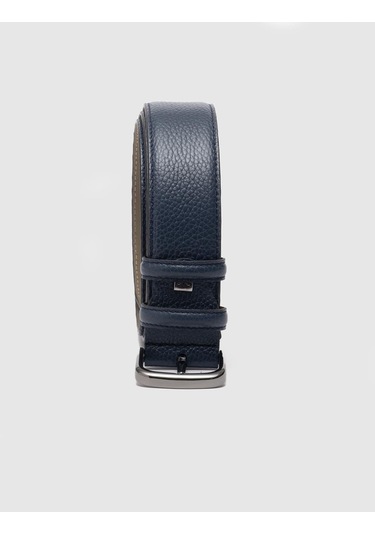 %100 Hakiki Deri Erkek Lacivert 4 Cm Klasik Kemer Lacivert
