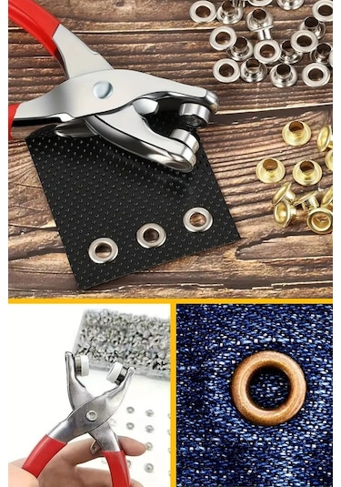 200 Adet Paslanmaz Çelik Çıtçıt Ve Pense Seti Metal Çıt Çıt Makinesi