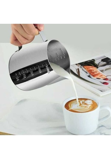 Pazly 600ml 304 Paslanmaz Çelik Süt Köpüğü Fincan Cezve Pratik, Temizlenme Kolay Fincan Cezve