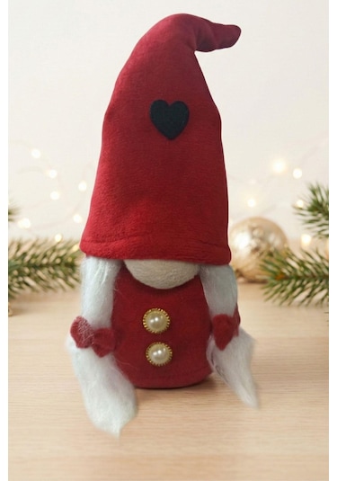 Yılbaşı Süsü Noel Elf Cüce Figür 30cm Dekoratif Peluş Biblo 30 CM