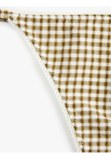 Koton Dantel Detaylı Kareli String Külot Yeşil Ekose 6wlk30171mk Yeşil Ekoseli