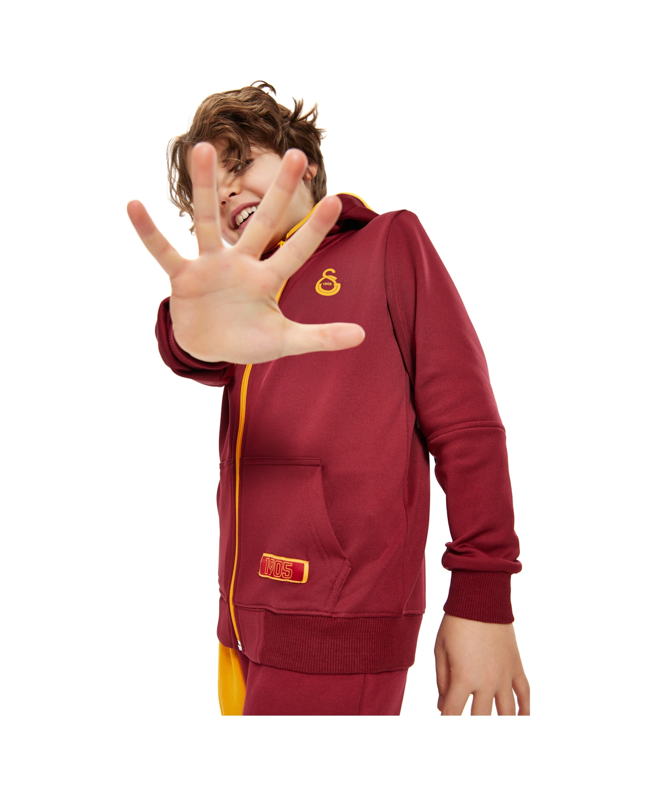 Galatasaray Fermuarlı Çocuk Hoodie C251033 Bordo