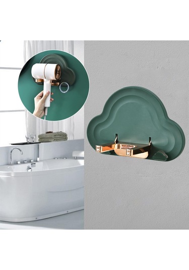 Homyl Duvar Saç Kurutma Makinesi Tutucu Depolama Standı Yeşil Yeşil