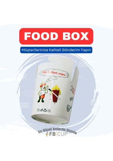 Fb Cup Döner Box Beyaz Food Box 26 Oz 500 Adet
