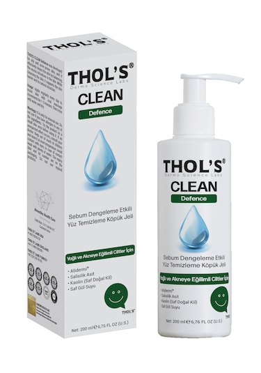 Thol's Clean Defence Yağlı ve Akne Eğilimli Ciltler için Yüz Temizleme Köpüğü 200 ML