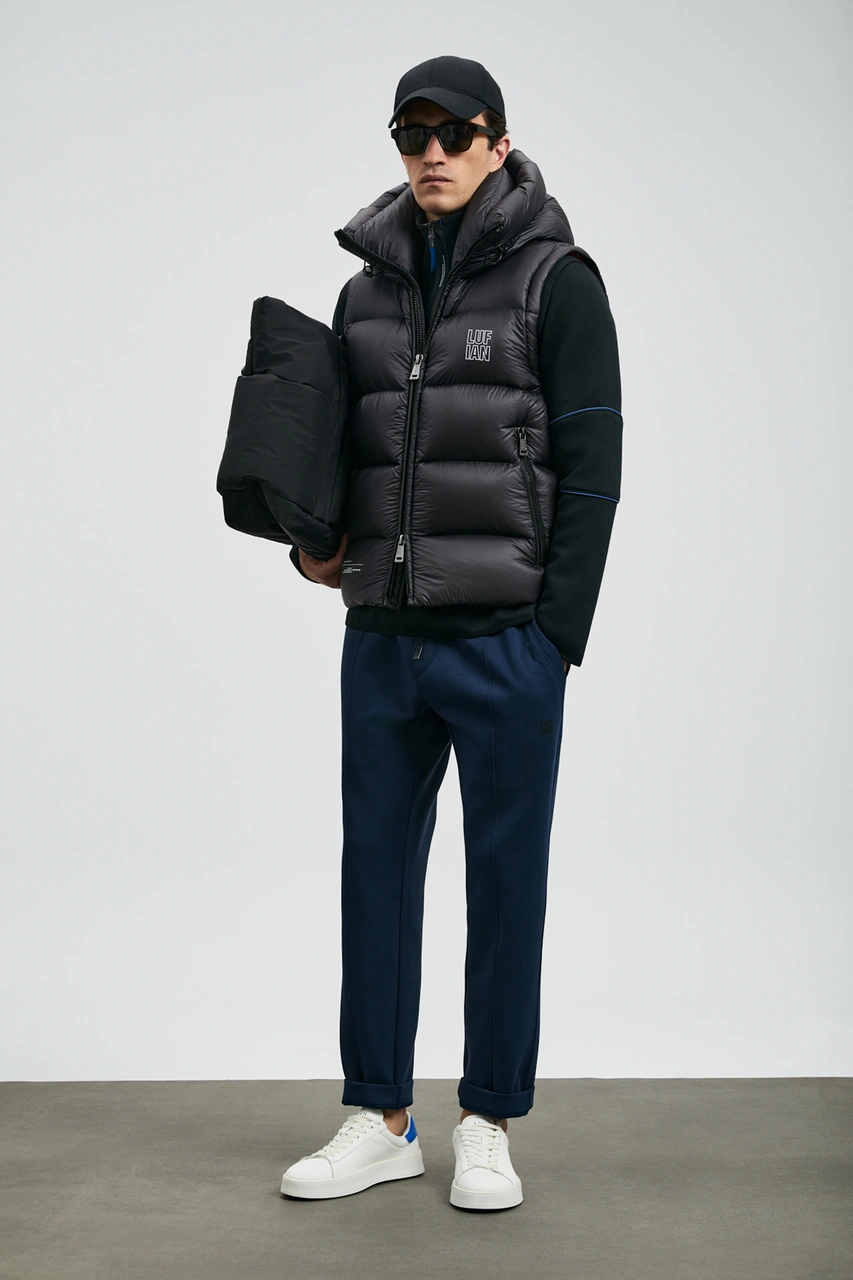 Lufian Moses Kaz Tüyü Erkek Yelek Siyah Siyah 112130030100100 Siyah