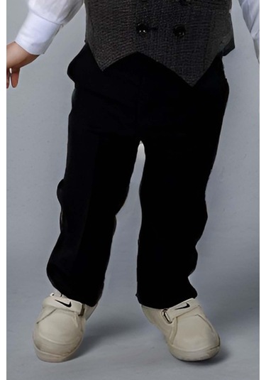 Riccotarz Erkek Bebek Takım Elbise Gri Yelekli Alt Üst Takım Gri