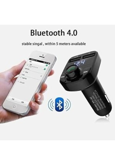 Carx8 Micro Sd Usb Girişli Bluetooth Araç Kiti Fm Transmitter