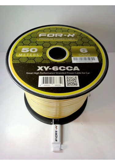 Amfi Tesisat Güç Kablosu 6ga Çakmak - Oto Anfi 6ga Power Kablosu - 10 Metre