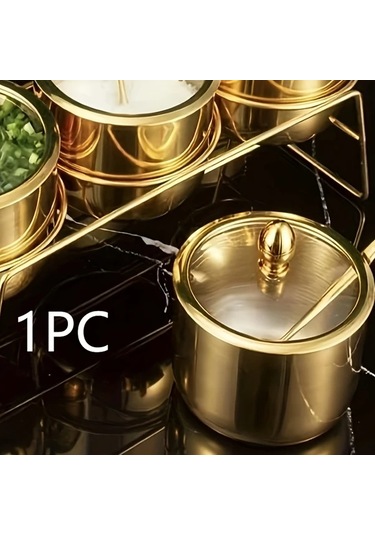 Cordial Altın Şekerlik: Paslanmaz Çelik Cam Kapaklı Ve Kaşıklı, Kahve Bar Ve Mutfak İçin Çok Amaçlı Dayanıklı Ürün Altın