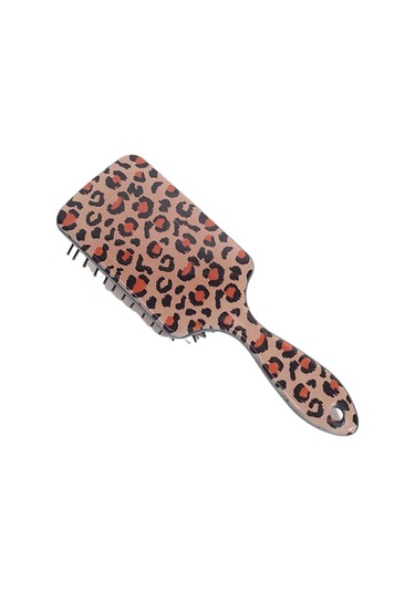 Jzcat Hava Yastığı Tarağı Leopar Desenli Çift Taraflı Baskı Saç Tarağı Ev Masajı Hava Yastığı Tarağı - Kahverengi